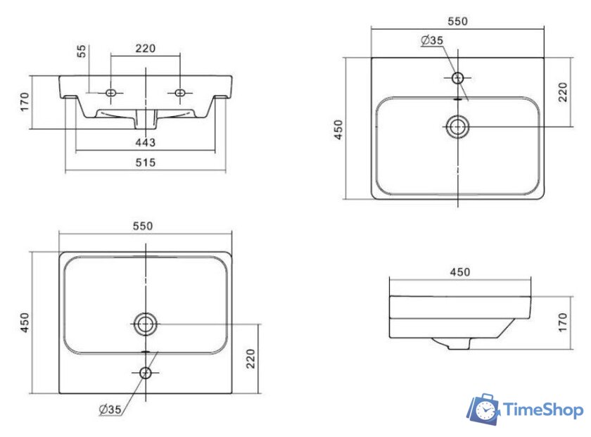  Акватон Тумба с умывальником Сканди 55 1A2517K0SD010+1WH501620 - Изображение №9 — Интернет-магазин Time-Shop