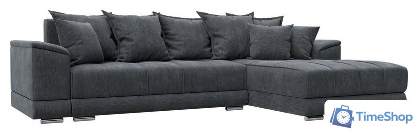 Угловой диван Лига диванов НордСтар правый 122929 (рогожка амур серый) - Изображение №1 — Интернет-магазин Time-Shop