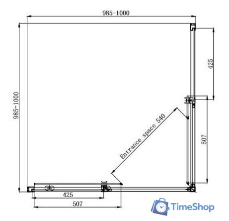 Душевой уголок Ambassador Queen Black 11011204 100х100 - Изображение №9 — Интернет-магазин Time-Shop