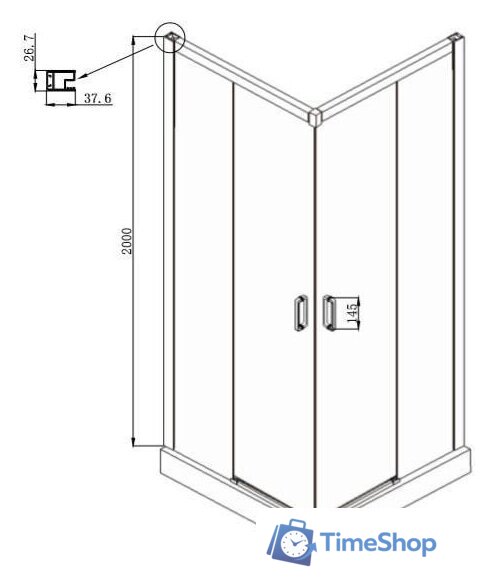 Душевой уголок Ambassador Queen Black 11011204 100х100 - Изображение №8 — Интернет-магазин Time-Shop