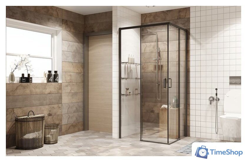 Душевой уголок Ambassador Queen Black 11011204 100х100 - Изображение №2 — Интернет-магазин Time-Shop