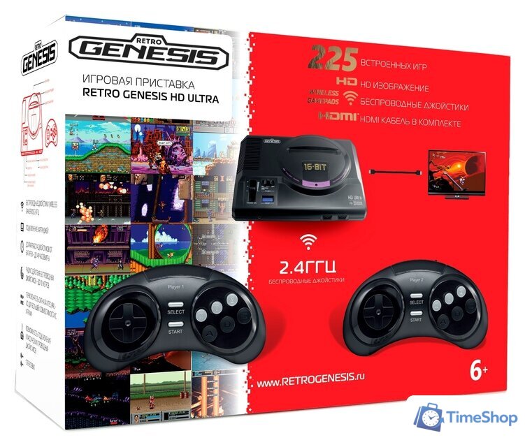 Игровая приставка Retro Genesis HD Ultra (2 геймпада, 225 игр) - Изображение №1 — Интернет-магазин Time-Shop