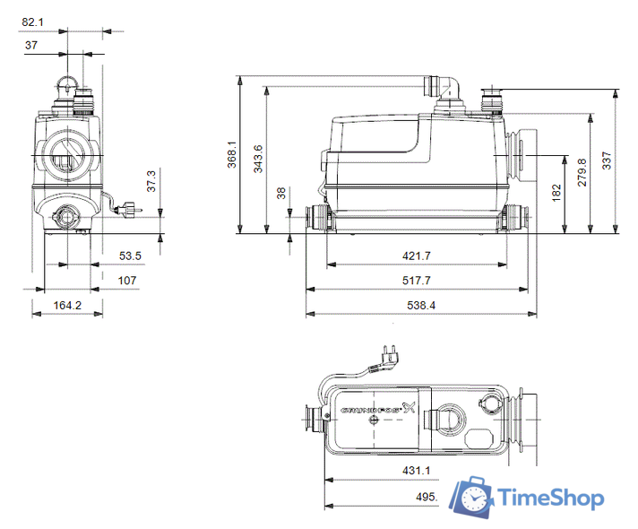 Канализационная установка Grundfos Sololift2 CWC-3 - Изображение №2 — Интернет-магазин Time-Shop