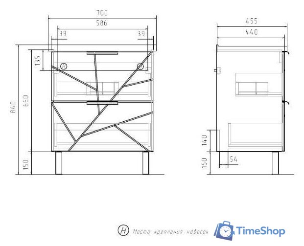  Volna Тумба под умывальник Twing 70.2Y белый - Изображение №10 — Интернет-магазин Time-Shop