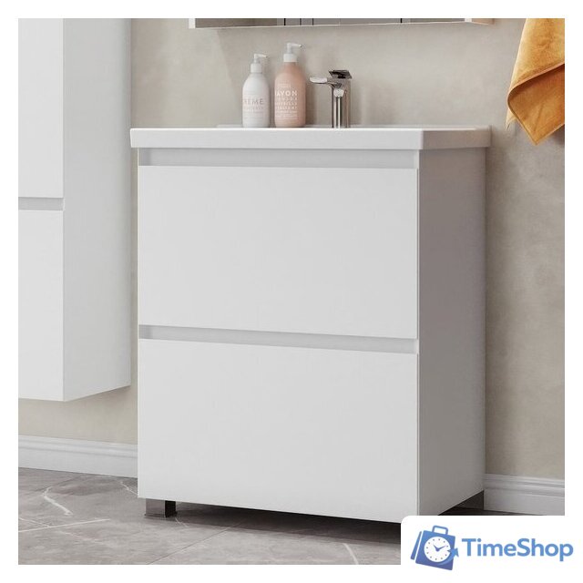  Belux Тумба под умывальник Киото Н 100-02 (1, белый глянцевый) - Изображение №1 — Интернет-магазин Time-Shop