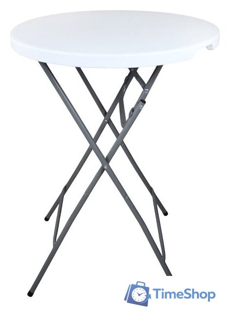 Стол Calviano складной, пластиковый, круглый 80 см (белый) - Изображение №1 — Интернет-магазин Time-Shop