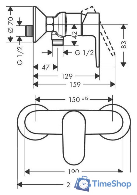 Смеситель Hansgrohe Vernis Blend 71640000 - Изображение №2 — Интернет-магазин Time-Shop