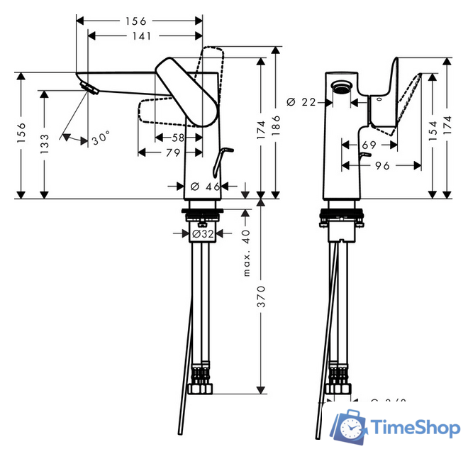 Смеситель Hansgrohe Talis E 71754670 - Изображение №2 — Интернет-магазин Time-Shop