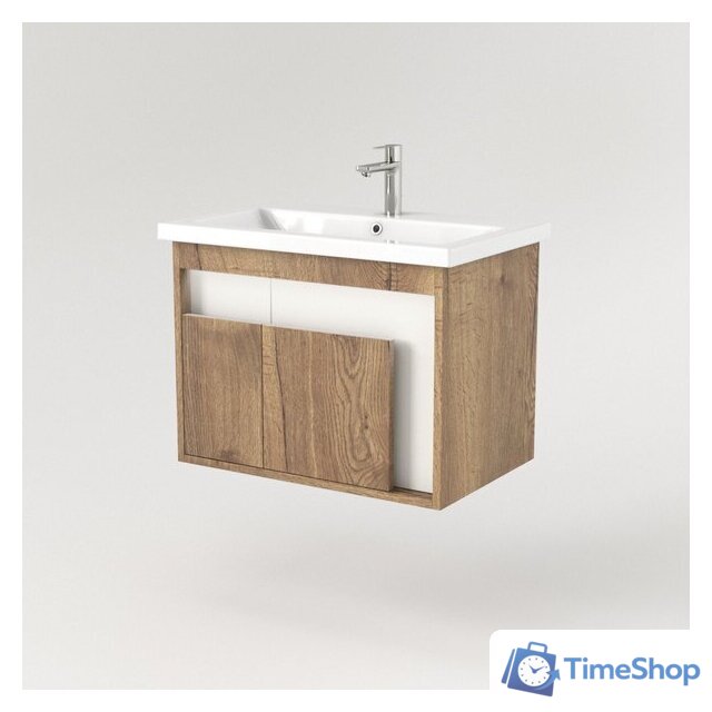  Дабер Тумба под умывальник 016 WeltWasser Deilbach 7517-70 Т16.7W.0.21_light (с подсветкой, дуб галифакс/белый) - Изображение №2 — Интернет-магазин Time-Shop