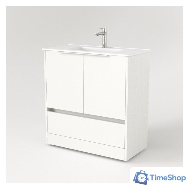  Дабер Тумба под умывальник 017 WeltWasser Deilbach 7517-80 Т17.8W.0.5Б (белый древесный/ручка белая) - Изображение №2 — Интернет-магазин Time-Shop