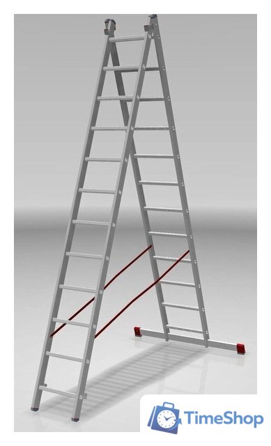 Лестница-стремянка Новая высота NV 522 двухсекционная индустриальная 2x12 ступеней - Изображение №3 — Интернет-магазин Time-Shop