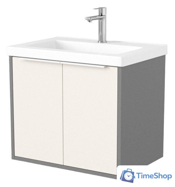  Дабер Тумба под умывальник 018 Тобага/Эридан/Артвин 60 Т18.6Т.0.19Б (бежевый/серый/ручка белая) - Изображение №1 — Интернет-магазин Time-Shop