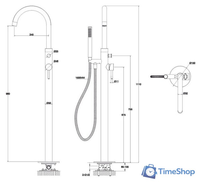 Смеситель Whitecross Y Y1233BL (черный матовый) - Изображение №3 — Интернет-магазин Time-Shop