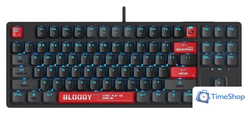 Клавиатура A4Tech Bloody AT87 (черный/красный) - Изображение №1 — Интернет-магазин Time-Shop
