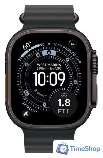 Умные часы Apple Watch Ultra 3 LTE 49 мм (титановый корпус, черный/черный, ремешок из эластомера) - Изображение №2 — Интернет-магазин Time-Shop