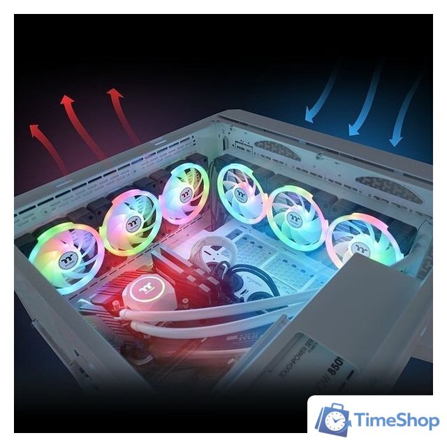 Комплект вентиляторов для корпуса Thermaltake Swafan EX14 ARGB TT Premium Edition 3-Fan Pack CL-F168-PL14SW-A - Изображение №6 — Интернет-магазин Time-Shop