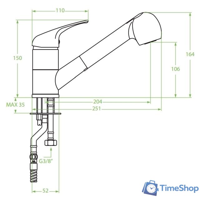 Смеситель Laveo Daga BLG 469D - Изображение №2 — Интернет-магазин Time-Shop