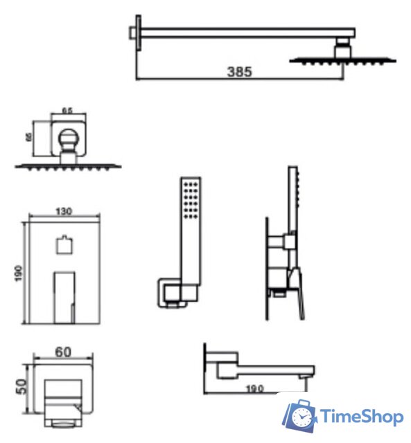 Душевая система  Hansen HL34095-P - Изображение №2 — Интернет-магазин Time-Shop