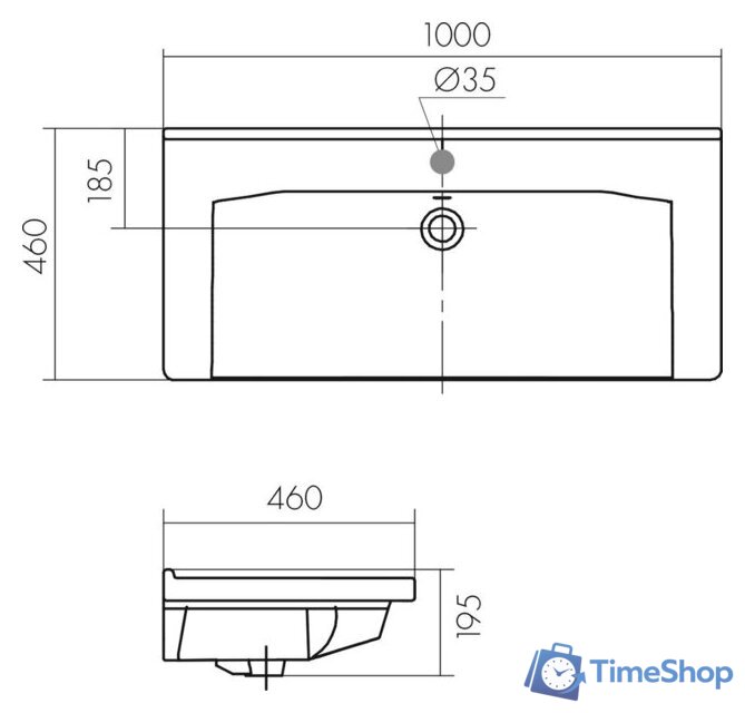Умывальник Santek Миранда 100 1.WH30.2.249 - Изображение №4 — Интернет-магазин Time-Shop
