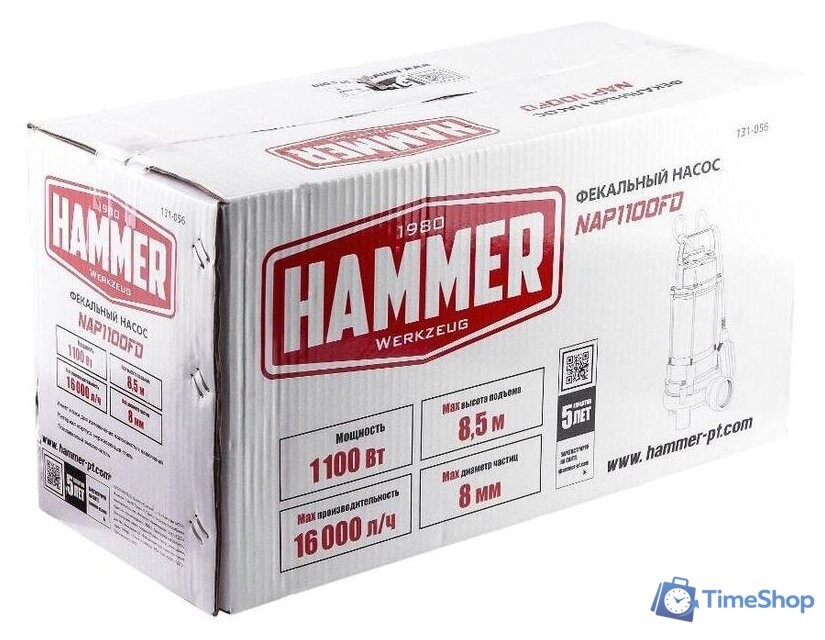 Фекальный насос Hammer NAP1100FD - Изображение №8 — Интернет-магазин Time-Shop