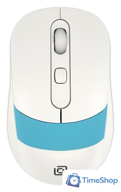 Мышь Оклик 310MW (белый/голубой) - Изображение №1 — Интернет-магазин Time-Shop