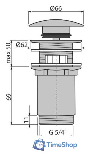 Донный клапан Alcaplast A392Black - Изображение №2 — Интернет-магазин Time-Shop