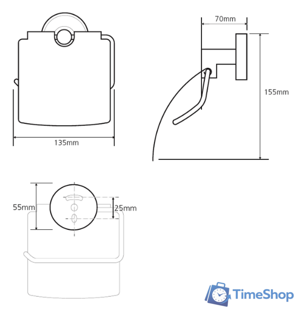 Держатель для туалетной бумаги Bemeta Trend-I 104112018F - Изображение №2 — Интернет-магазин Time-Shop