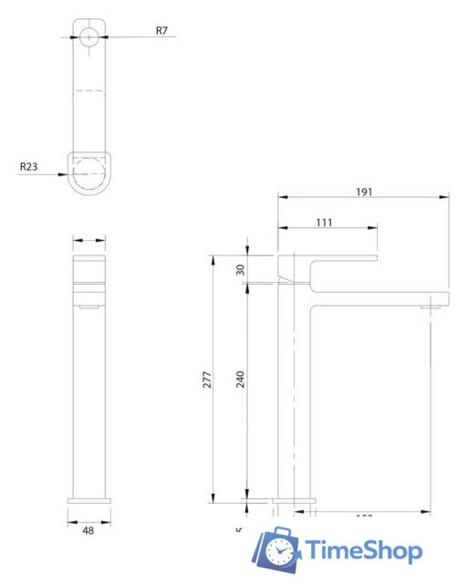 Смеситель Omnires Baretti BA7812 BL - Изображение №2 — Интернет-магазин Time-Shop