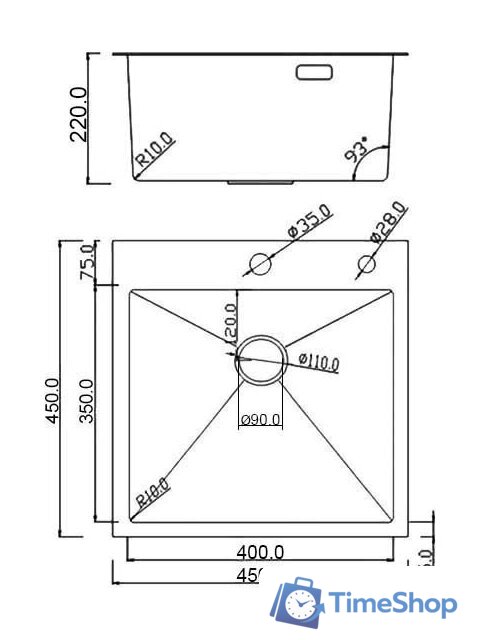 Кухонная мойка Roxen Simple 560220-45B - Изображение №15 — Интернет-магазин Time-Shop