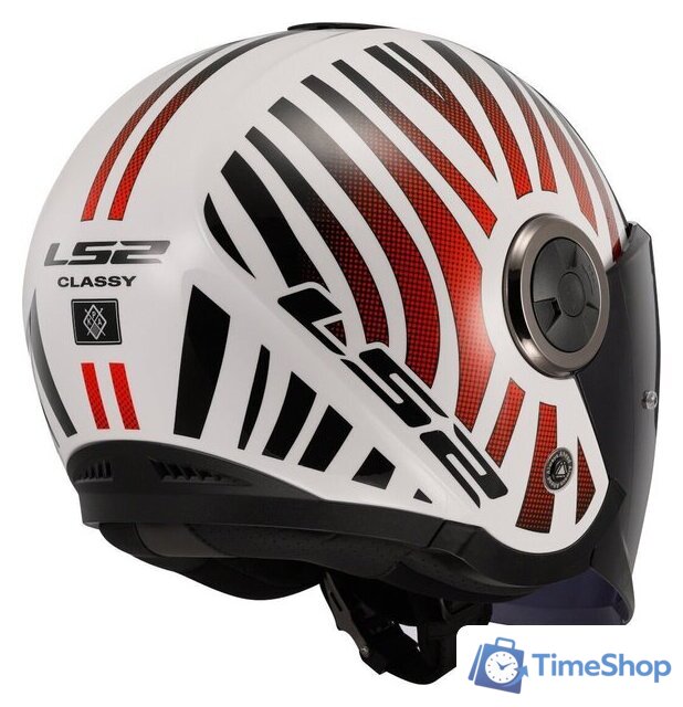 Мотошлем LS2 OF620 Classy Cool (XL, белый/красный) - Изображение №5 — Интернет-магазин Time-Shop