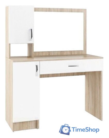 Туалетный столик с зеркалом ДСВ Софи СМС 1100.1 (дуб сонома/белый глянец) - Изображение №1 — Интернет-магазин Time-Shop
