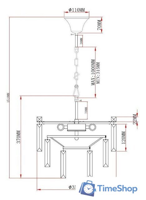 Подвесная люстра Moderli Crystal V10736-4P - Изображение №2 — Интернет-магазин Time-Shop