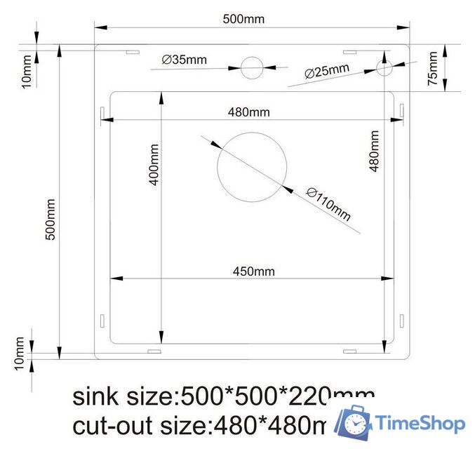 Кухонная мойка Asteria A5050S-D (сатин декор) - Изображение №4 — Интернет-магазин Time-Shop