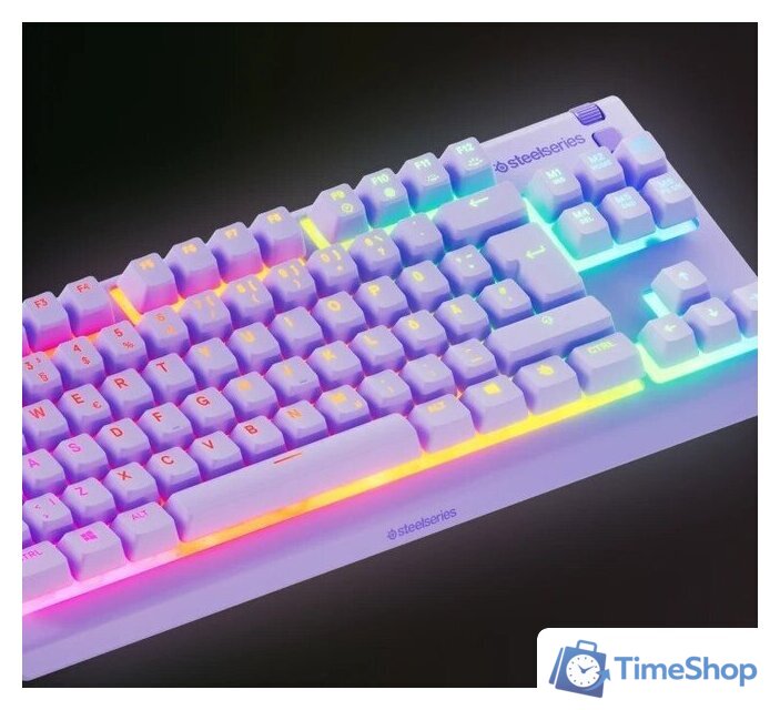 Клавиатура SteelSeries Apex 3 TKL (сиреневый, нет кириллицы) - Изображение №4 — Интернет-магазин Time-Shop