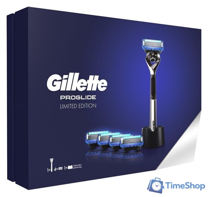 Подарочный набор Gillette Fusion Proglide 5 сменных кассет + подставка - Изображение №2 — Интернет-магазин Time-Shop