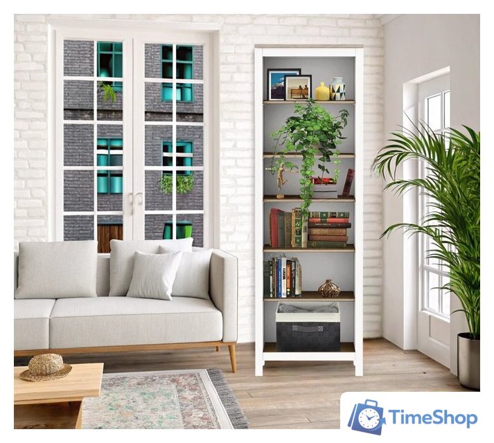 Стеллаж Mio Tesoro Сага 70 2.08.07.110.14 (белый/ясень) - Изображение №4 — Интернет-магазин Time-Shop