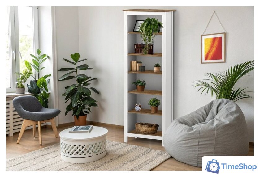 Стеллаж Mio Tesoro Сага 70 2.08.07.110.14 (белый/ясень) - Изображение №3 — Интернет-магазин Time-Shop