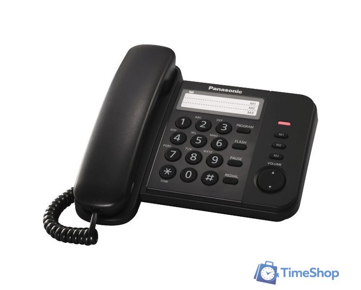 Проводной телефон Panasonic KX-TS2352RUB (черный) - Изображение №1 — Интернет-магазин Time-Shop
