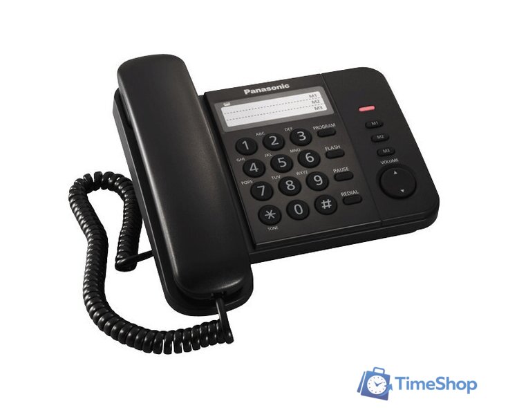 Проводной телефон Panasonic KX-TS2352RUB (черный) - Изображение №2 — Интернет-магазин Time-Shop