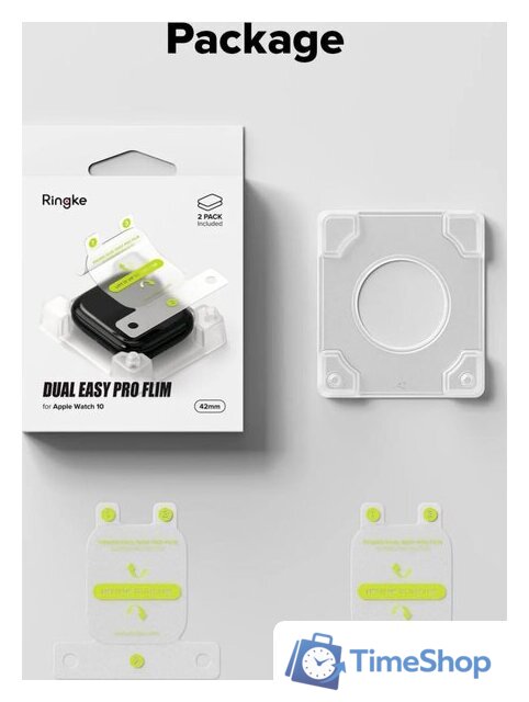 Защитная пленка Ringke Защитная Пленка Ringke Dual Easy Pro 2шт для Apple Watch 11 / 10 42 mm - Изображение №15 — Интернет-магазин Time-Shop
