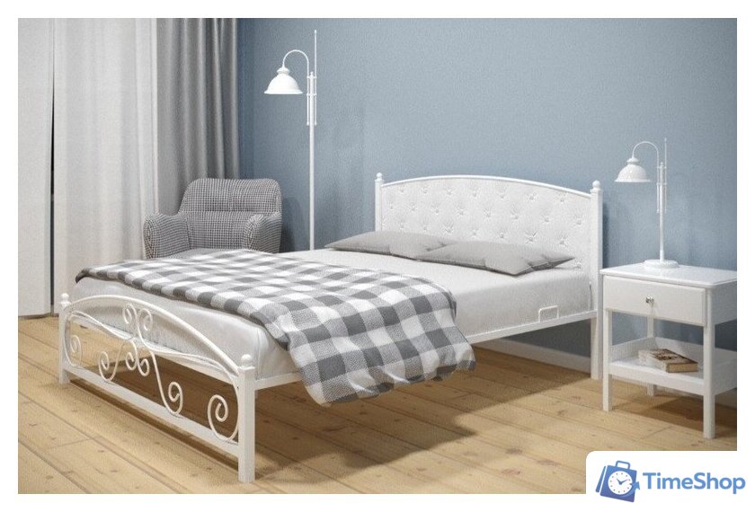 Кровать Князев Мебель Бали 180x200 БИ.180.200.Б (белый муар) - Изображение №1 — Интернет-магазин Time-Shop