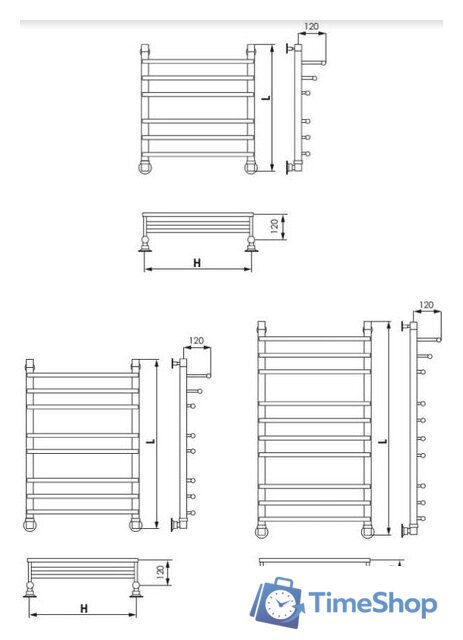 Полотенцесушитель Luxon F Ultra 100x50 - Изображение №3 — Интернет-магазин Time-Shop