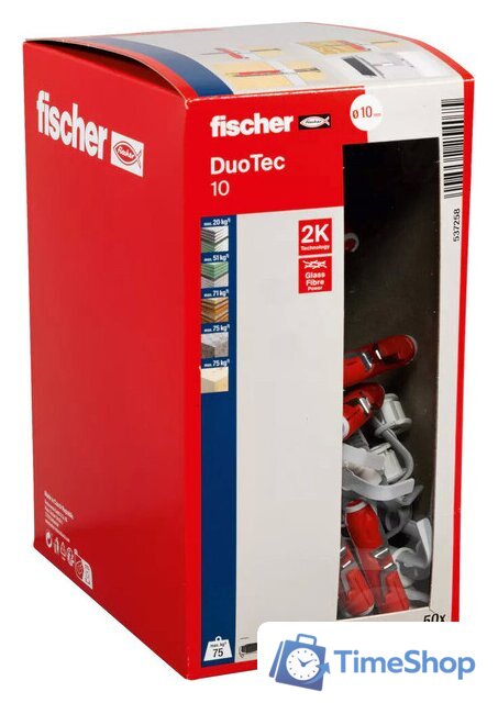 Дюбель универсальный Fischer DuoTec 10 537258 (50 шт) - Изображение №1 — Интернет-магазин Time-Shop