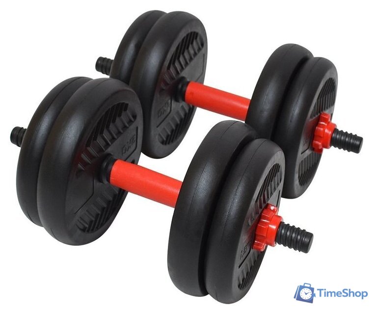 Набор гантелей с соединительным грифом  TREX Sport 6 в 1 15 кг - Изображение №4 — Интернет-магазин Time-Shop