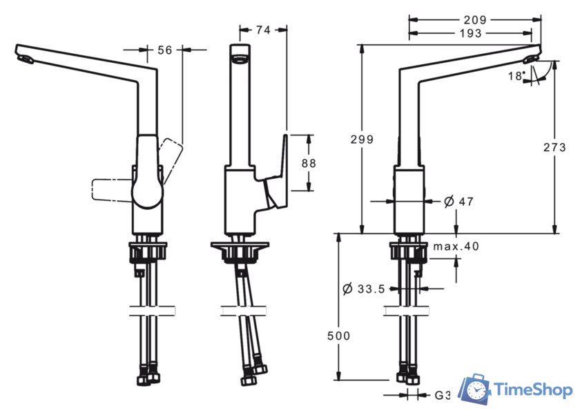 Смеситель Oras Twista 3838F - Изображение №2 — Интернет-магазин Time-Shop