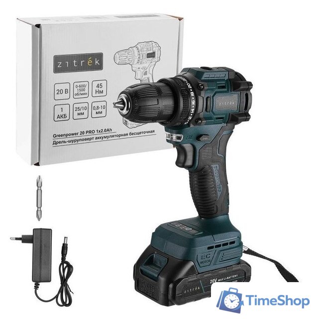 Дрель-шуруповерт Zitrek Greenpower 20 PRO 085-1313 (с 1-им АКБ) - Изображение №1 — Интернет-магазин Time-Shop