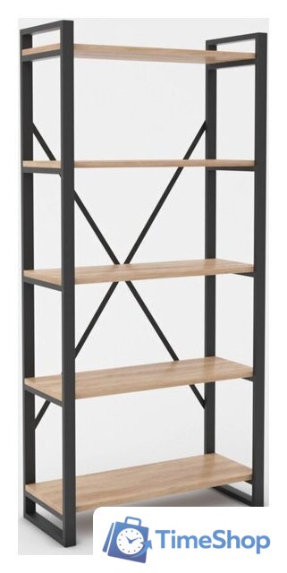 Стеллаж Hype Mebel Стандарт-2 50x200 (черный/дуб галифакс натуральный) - Изображение №1 — Интернет-магазин Time-Shop