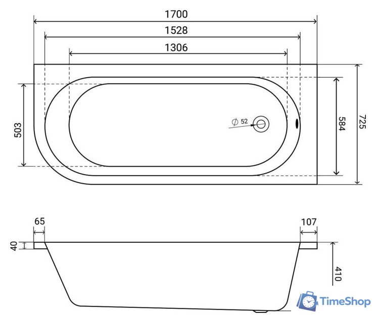Ванна Lauter Monaco 170x72.5 2113170R (с каркасом) - Изображение №14 — Интернет-магазин Time-Shop