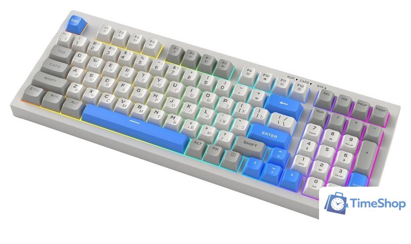 Клавиатура Ritmix RKB-598BL (серый/белый) - Изображение №2 — Интернет-магазин Time-Shop