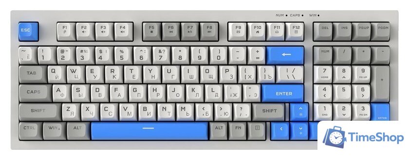 Клавиатура Ritmix RKB-598BL (серый/белый) - Изображение №1 — Интернет-магазин Time-Shop